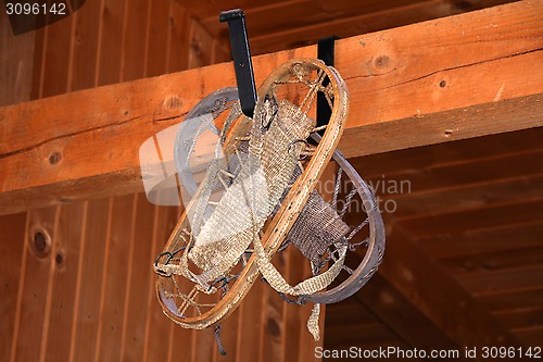 Image of Old wooden Snowshoe