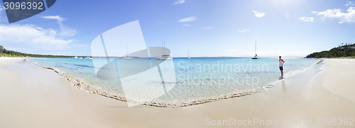 Image of Tourist at scenic Long Beach Jervis Bay