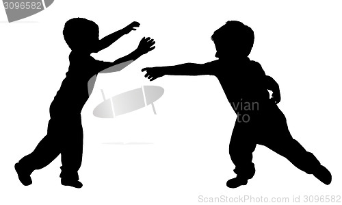 Image of Silhouettes of two little boys