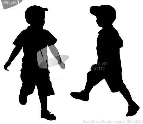 Image of Silhouettes of two little boys
