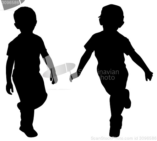 Image of Silhouettes of two little boys