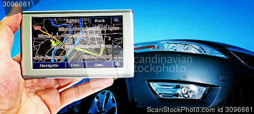 Image of gps in a man hand