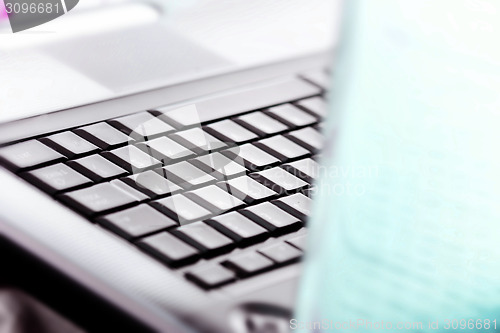 Image of Modern and stylish laptop. 