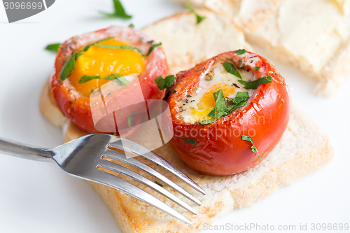 Image of Eggs with tomatoes on toast