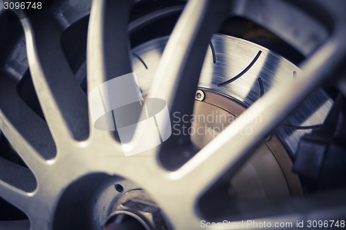 Image of Super sport car alloy wheel disc brake