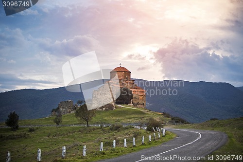 Image of Jvari monastery church Georgia religion landscape