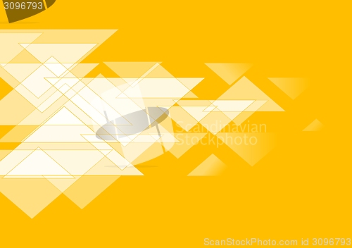 Image of White triangles on orange. Vector design