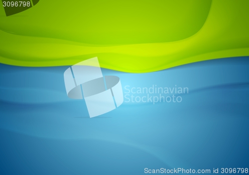 Image of Abstract blue green wavy background