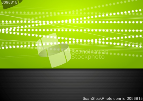 Image of Abstract green and black shiny background