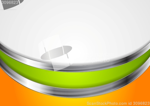 Image of Abstract corporate background with metal waves