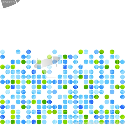 Image of Blue green circles on white background