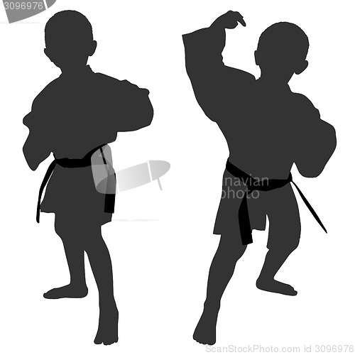 Image of Silhouettes of two little boys