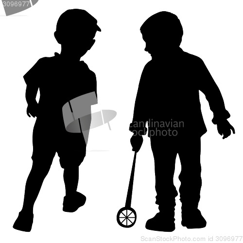 Image of Silhouettes of two little boys