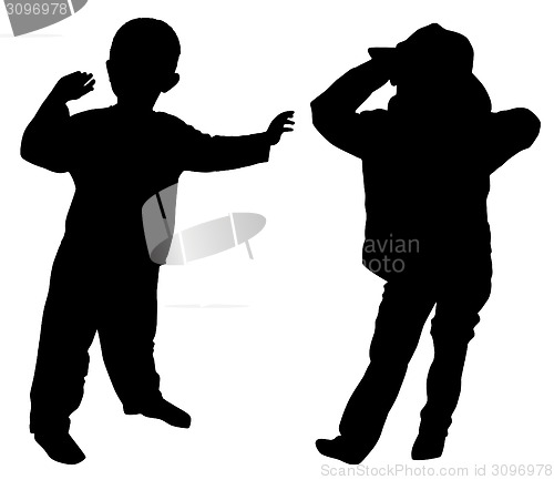 Image of Silhouettes of two little boys