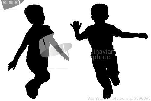 Image of Silhouettes of two little boys