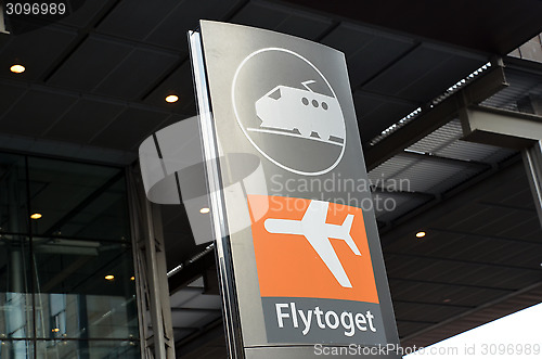 Image of Oslo Airport Express (Flytoget) station sign