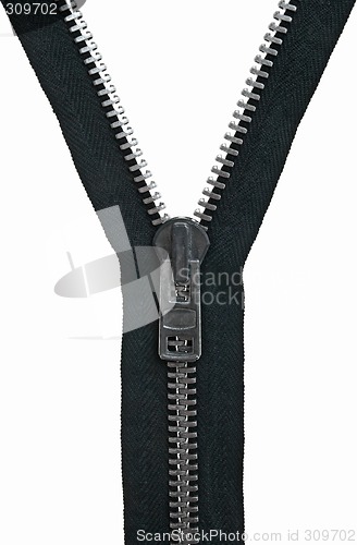 Image of Unzipped black zipper