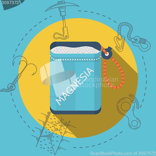 Image of Flat design vector illustration for rock climbing. Magnesia