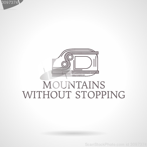 Image of Abstract vector illustration of ascender icon with text