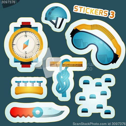 Image of Colored vector stickers for rock climbing