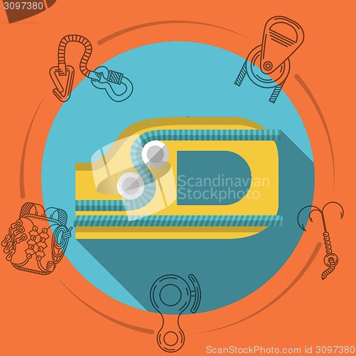 Image of Flat design vector illustration for rock climbing. Ascender