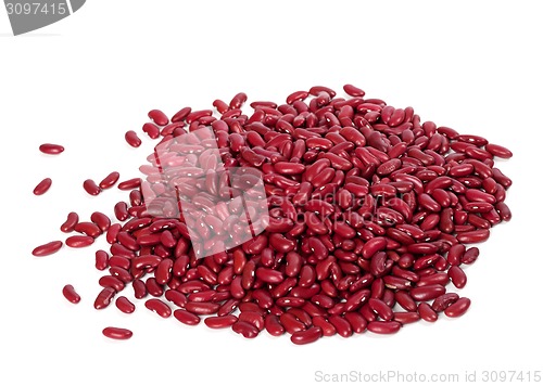 Image of Red haricots on white background. 