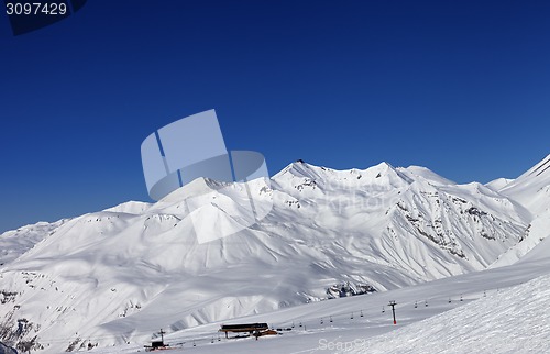 Image of Ski slope at nice sunny day