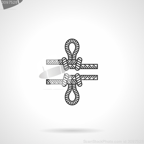 Image of Rope knot with loop flat line vector icon