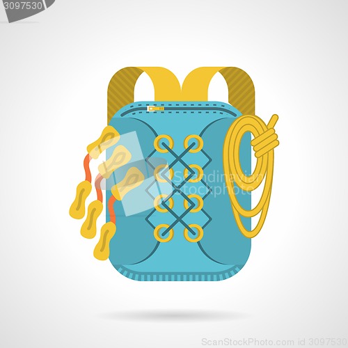 Image of Flat vector icon for hike backpack