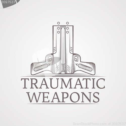 Image of Abstract vector illustration of traumatic weapons