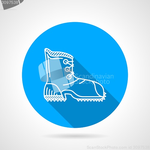 Image of Flat line vector icon for hike shoe