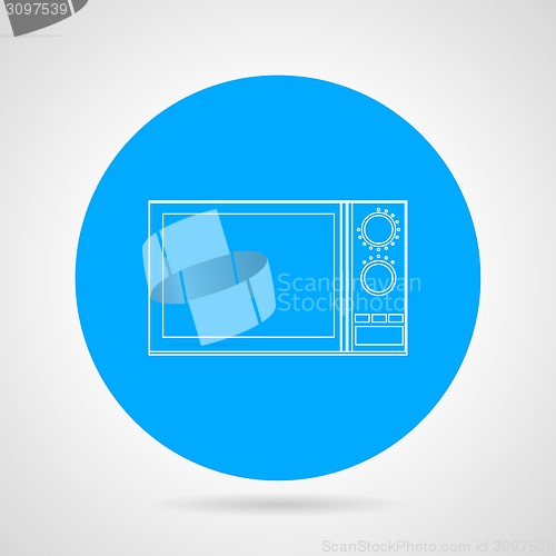 Image of Microwave flat line vector icon