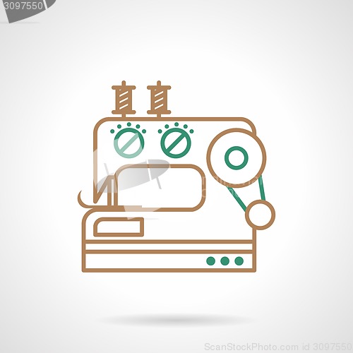 Image of Sewing machine flat line vector icon