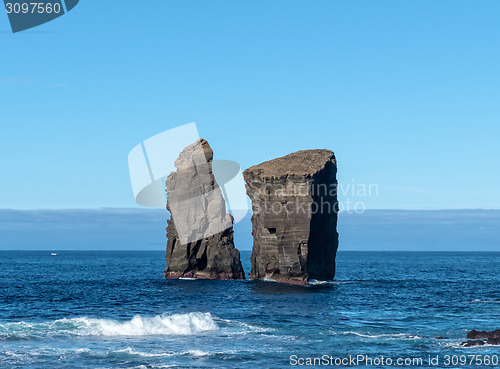 Image of Waves Atlantic Ocean Breaking onto Cliffs