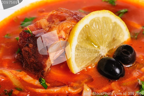 Image of Russian and Ukrainian soup solyanka