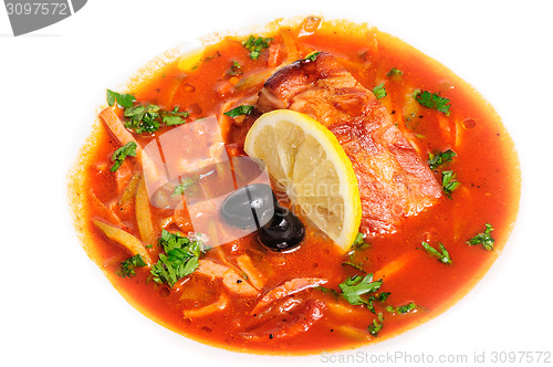 Image of Russian and Ukrainian soup solyanka