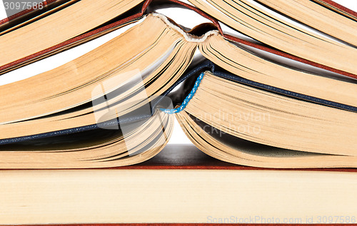 Image of Background of roots open books stacked on each other