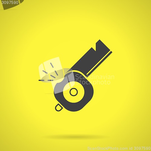 Image of Black whistle flat vector icon