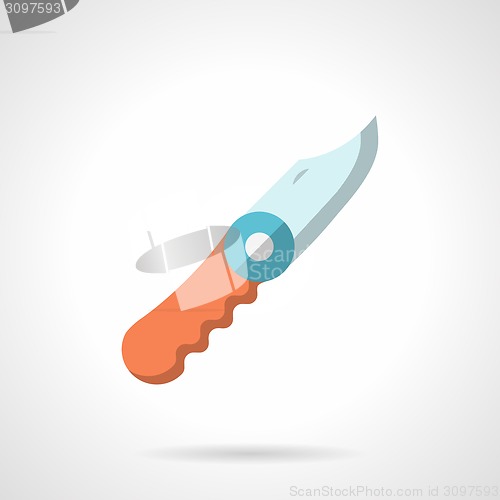 Image of Flat color vector icon for pocket knife 