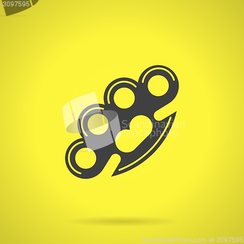 Image of Black brass knuckles flat vector icon