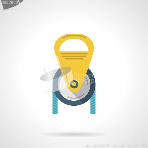 Image of Color pulley flat vector icon