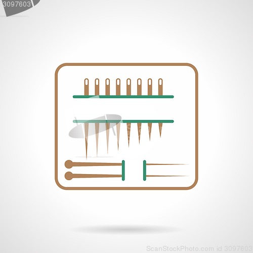 Image of Flat line vector icon for sewing needles