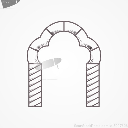 Image of Flat line trefoil arch vector icon