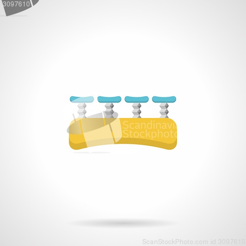 Image of Colored gripping finger flat vector icon