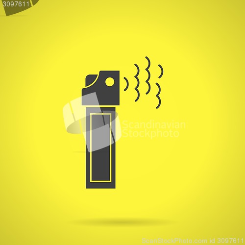 Image of Black teargas can flat vector icon