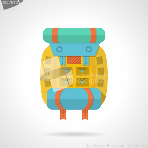 Image of Colored backpack flat vector icon