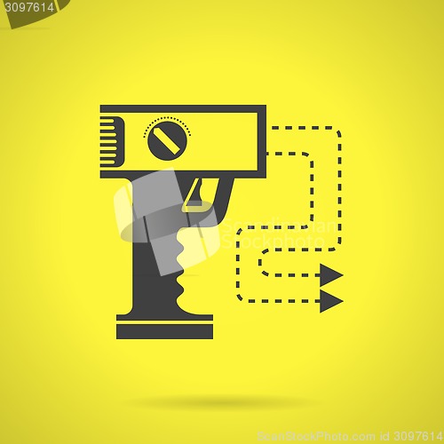 Image of Black stun gun flat vector icon