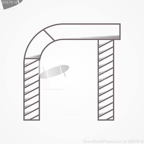 Image of Flat line vector icon for arch
