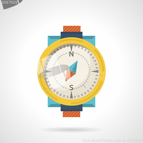Image of Colored compass flat vector icon