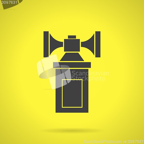 Image of Black air horn flat vector icon